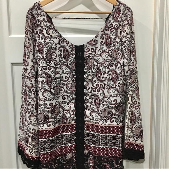 BLUE Rain Francesca’s paisley shift dress size large - Picture 3 of 9